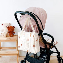 Load image into Gallery viewer, Pink tulip quilted baby pram bag