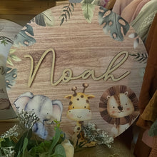 Load image into Gallery viewer, Jungle name plaque personalised