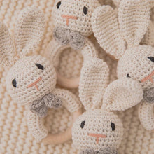 Load image into Gallery viewer, Beige crocheted bunny rattle