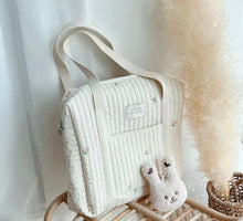 Load image into Gallery viewer, Pink tulip quilted baby pram bag