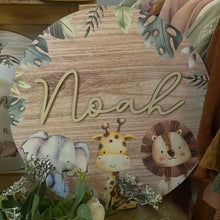 Load image into Gallery viewer, Jungle name plaque personalised