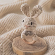 Load image into Gallery viewer, Beige crocheted bunny rattle