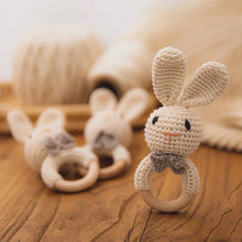 Load image into Gallery viewer, Beige crocheted bunny rattle
