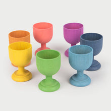 Load image into Gallery viewer, Rainbow Wooden Egg Cups - PK7
