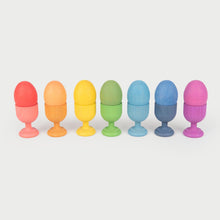 Load image into Gallery viewer, Rainbow Wooden Egg Cups - PK7
