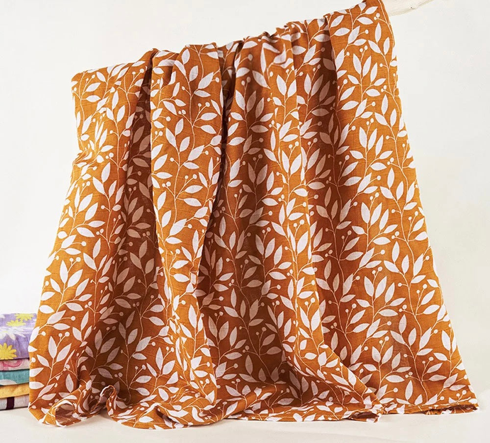 Floral Bamboo cotton swaddle wrap