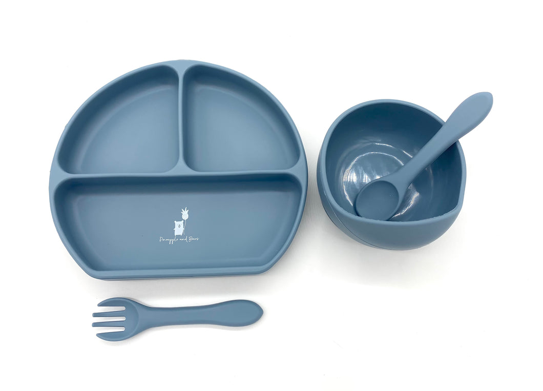 Divider plate, scoop bowl & cutlery