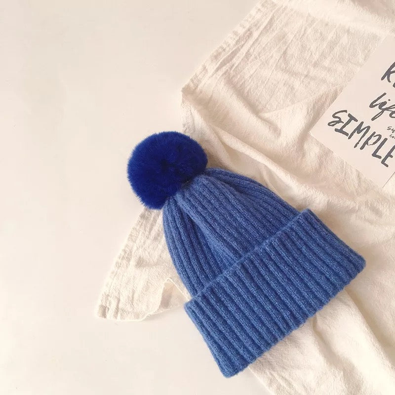 Baby/Toddler Knitted pom-pom hat